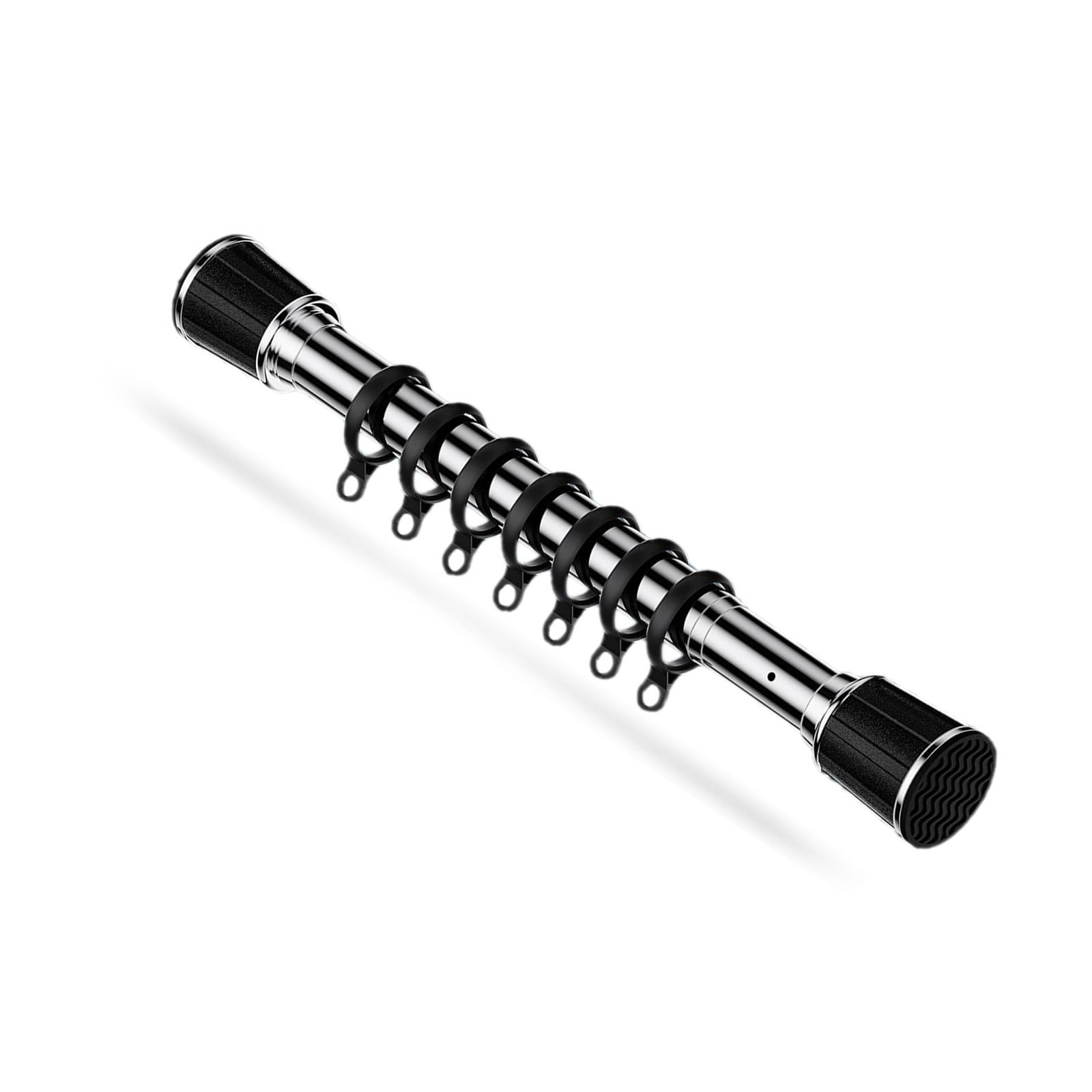 WQPMNYG Adjustable Curtain Rod 40-500cm, No Drill Expandable Pole for Shower, RV, Balcony - Silver, 2.1-3.0m + 20 Rings, Ideal for Home Decor & Outdoor Use.