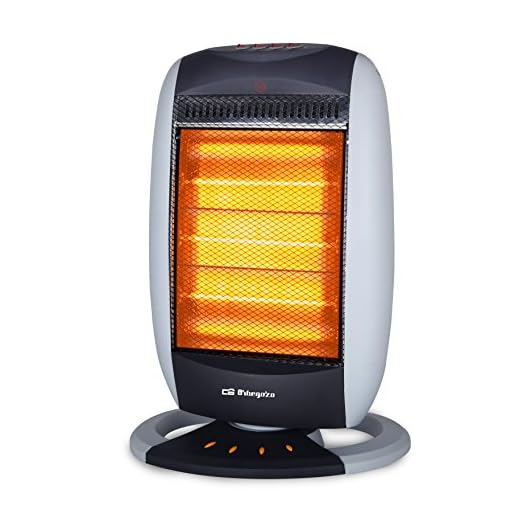 Orbegozo BP 5005 Calefactor Halógeno, Oscilante, 3 Niveles de Calor, Asa de Transporte, 1200 W, Negro/Burdeos