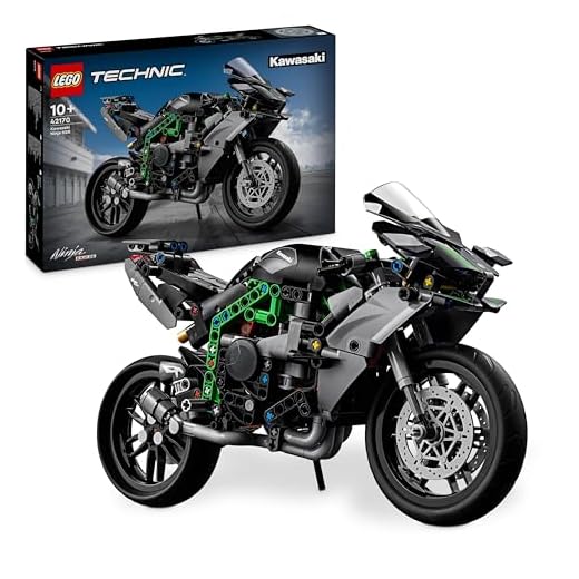LEGO Technic Kawasaki Ninja H2R Motorcycle Toy, Vehicle Gift for 10 Plus Year Old Kids, Boys & Girls, Collectible Motorbike Building Set, Scale Model Kit for Independent Play 42170