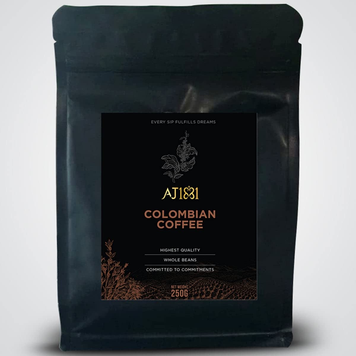 AJ1881Colombian Honey Roasted Coffee / Beans / Med 250g