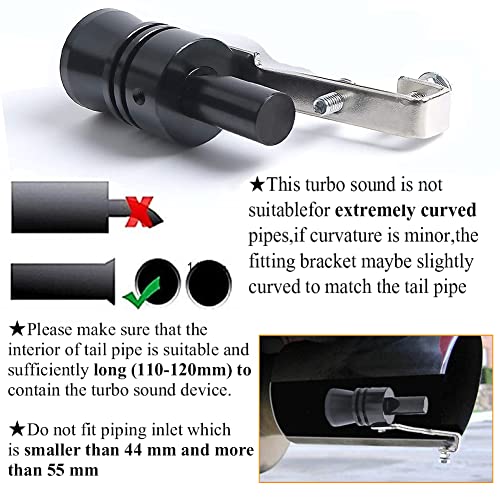 Car Turbo Whistle,2PCS Aluminum Alloy Universal Turbo Sound Exhaust Muffler Pipe Whistle for Cars, Motorcycle (XL Black) - Thumbnail 4