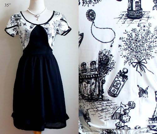 J2245 Vintage Babydoll Retro Sweet Spring Hippie Gothic Goth Lolita Sun Casual Party Prom Cocktail White Black Dress Size S M
