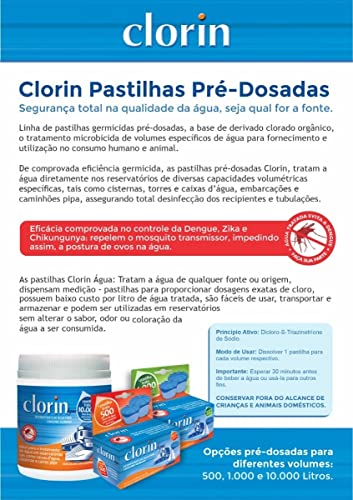 Purificador de Água Clorin 1mg Envelope com 10 pastilhas