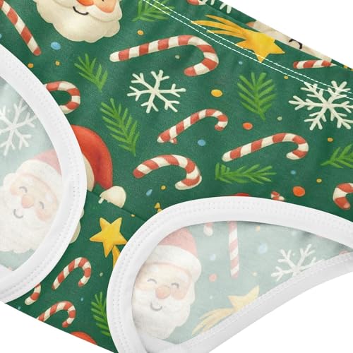 Joisal Florals Girls Underwear Toddlers 2t Cotton Panties for Girl Christmas Cartoon Santa Claus Green Kids Briefs Undies4