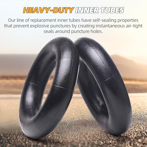 Image of 2 Pack 3.00 /3.50-8 Replacement Inner Tubes with TR4 Valve Stem for pneumatic wheelbarrow wheel,cart wheel, garden cart, wagons - Made From Heavy Duty, Thick Premium Rubber
