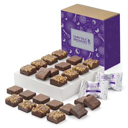 Fairytale Brownies SUGAR-FREE Magic Morsel 24 Individually Wrapped Gourmet Chocolate Food Gift Basket - 1.5 Inch x 1.5 Inch Bite-Size Brownies - 24 Pieces - Item CF524
