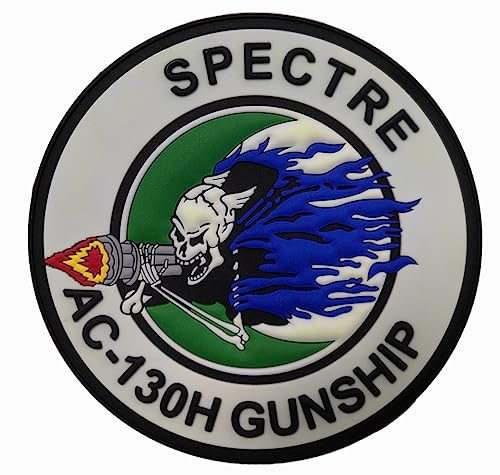 Lockheed Martin® AC-130H Spectre Gunship PVC Glow in the Dark Patch – with Hook and Loop