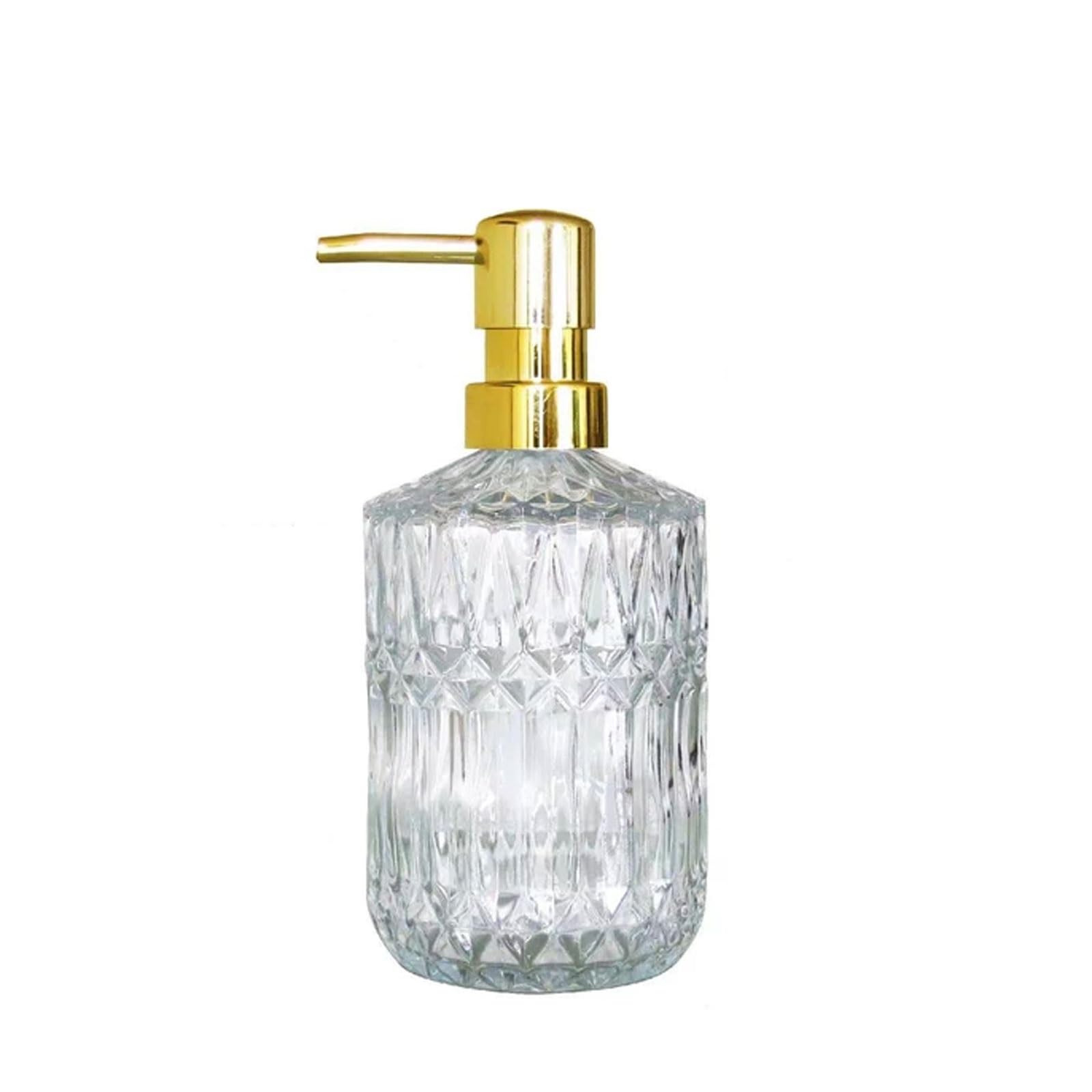 13.5oz Portable Glass Soap Dispenser Clear Refillable, Manual Countertop for Shampoo Body Wash, Kitchen(Clear)