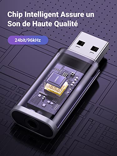 UGREEN Carte Son Externe Adaptateur USB Audio vers 3 5 mm Jack Compatible avec PC Ordinateur Portable Casque Gamer Enceinte Microphone Raspberry Pi PS5 PS4 Pro Slim MacBook Mac Mini - vue 10