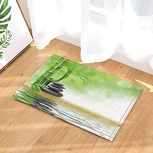 Décoration Spa Pierre de Bambou Eau Zen Tapis de Salle de Bain antidérapant intérieur et extérieur paillasson pour Enfants 80x50cm Accessoires Salle de Bain