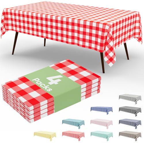 misaya 4 Packs Buffalo Disposable Table Cloth, 54 x 108...