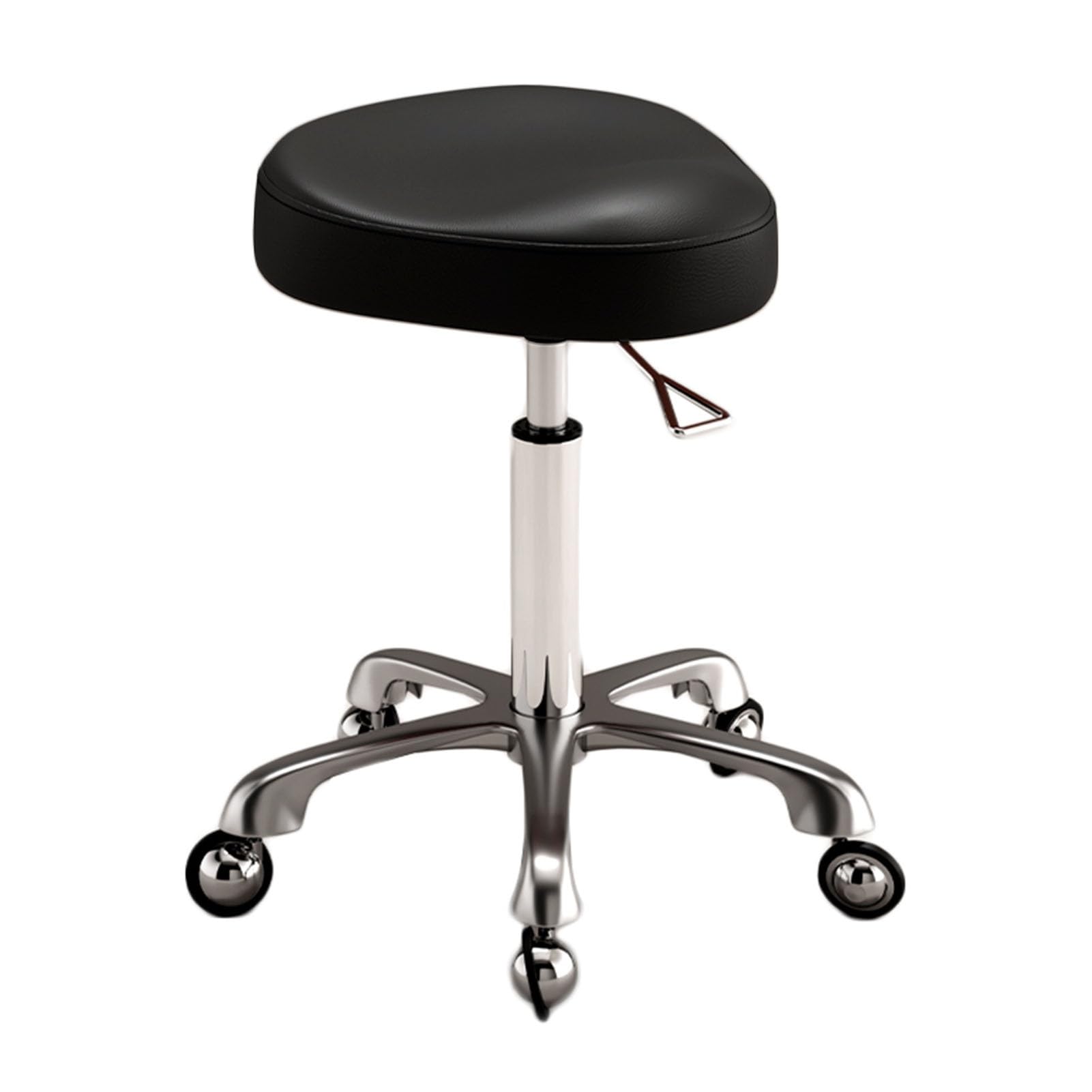 Saddle Stool Ergonomic Saddle Chair Rolling Saddle Stool with Wheels Adjustable Hydraulic Stool with Wheels Suitable for Use in Offices, Dressing Rooms Etc. (Black)