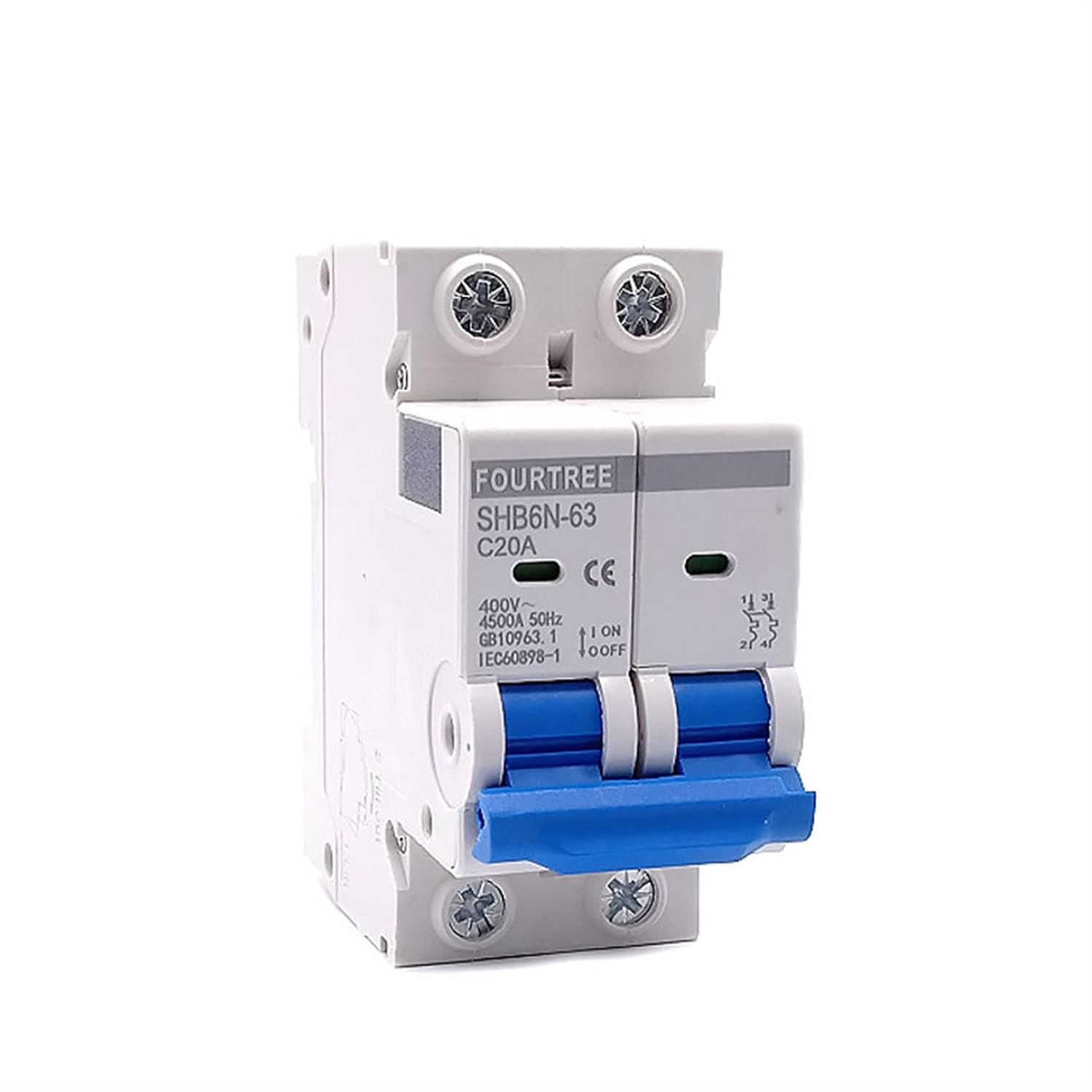 2P 230V~ CType Mini Circuit Breaker Miniature Household Air Switch MCB Mounting 36mm Din Rail Laser Printing Capacity 4.5KA (Color : 2P, Size : 1A)
