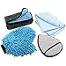 Produktbild SEG Direct 4-teiliges Autoreinigungs Set - Super Weicher 2-seitiger Reinigungshandschuh + Saugstarkes Trockentuch + 2-seitiges Wachsapplikator Pad - Extra Dickes Poliertuch
