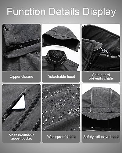 Image of CREATMO US Men's Casual Lightweight Warm Thin Outerwear Vest Windbreaker Sleeveless Jacket With Removable Hood