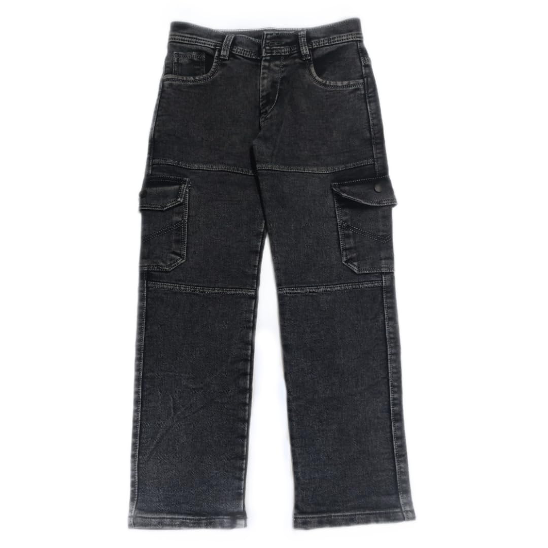 Sky HeightsBoys Solid Cargo Denim Jeans