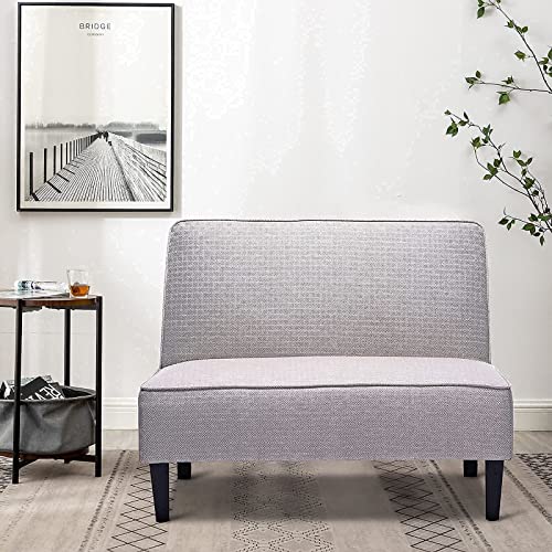 Haobo Home Annjoe Cushioned Linen Loveseat Settee Upholstered Sofa Backrest Couch Banquette Bench For Dining Room Living Room Bedroom Funiture #TOP2