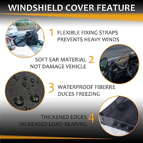 Monfasye Windshield Cover, 600D Oxford Frost Cover, 75 x 42 in by Monfasye - Used condition - Image 4
