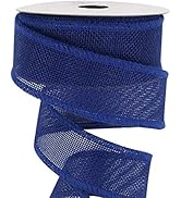 Midi Ribbon Royal Blue Burlap Ribbon 1.5 Inch Wired Edge Royal Burlap Roll Royal Blue Ribbon For ...