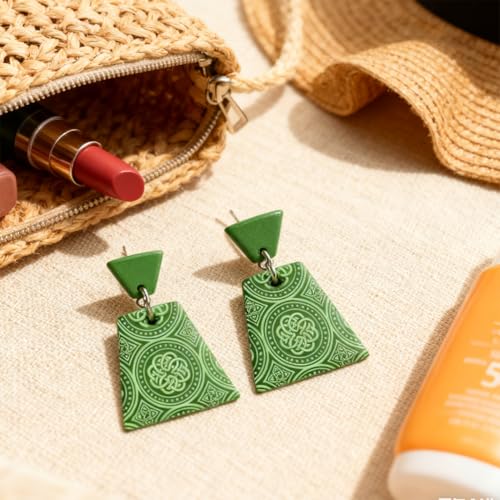 Image of 16 Sheets Retro Pattern Clay Texture Mat Mandala Flower Polymer Clay Texture Sheets DIY Tools for Pottery Earring Jewelry Making Stamp Engraving Machines, 3.9x2.6inch