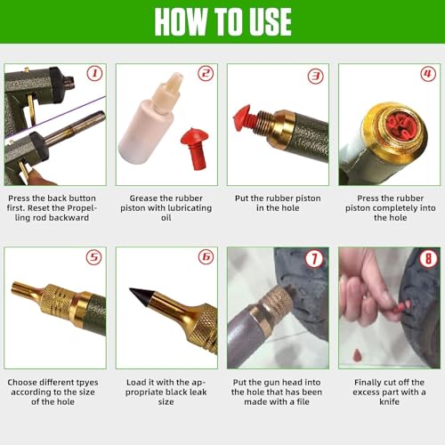 Image of Tire Repair Kits, Tire Pluger Motorcycle Tubeless Vacuum Tire Plugger Repair Tool Kit with 32PCS Rubber Plugs Tire Plug Gun Kit with Mushroom Plug for Motorcycle Dirt Bike ATV Lawn Mower