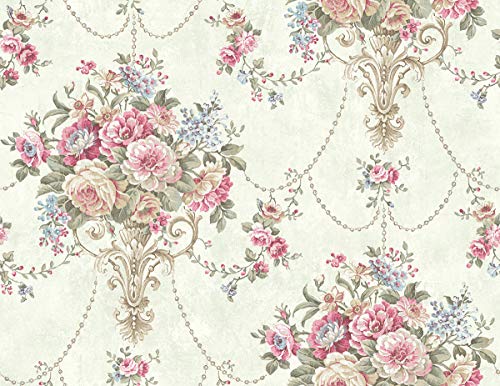 Swag Bouquet Wallpaper in Dusty Rose RV20608 from Wallquest