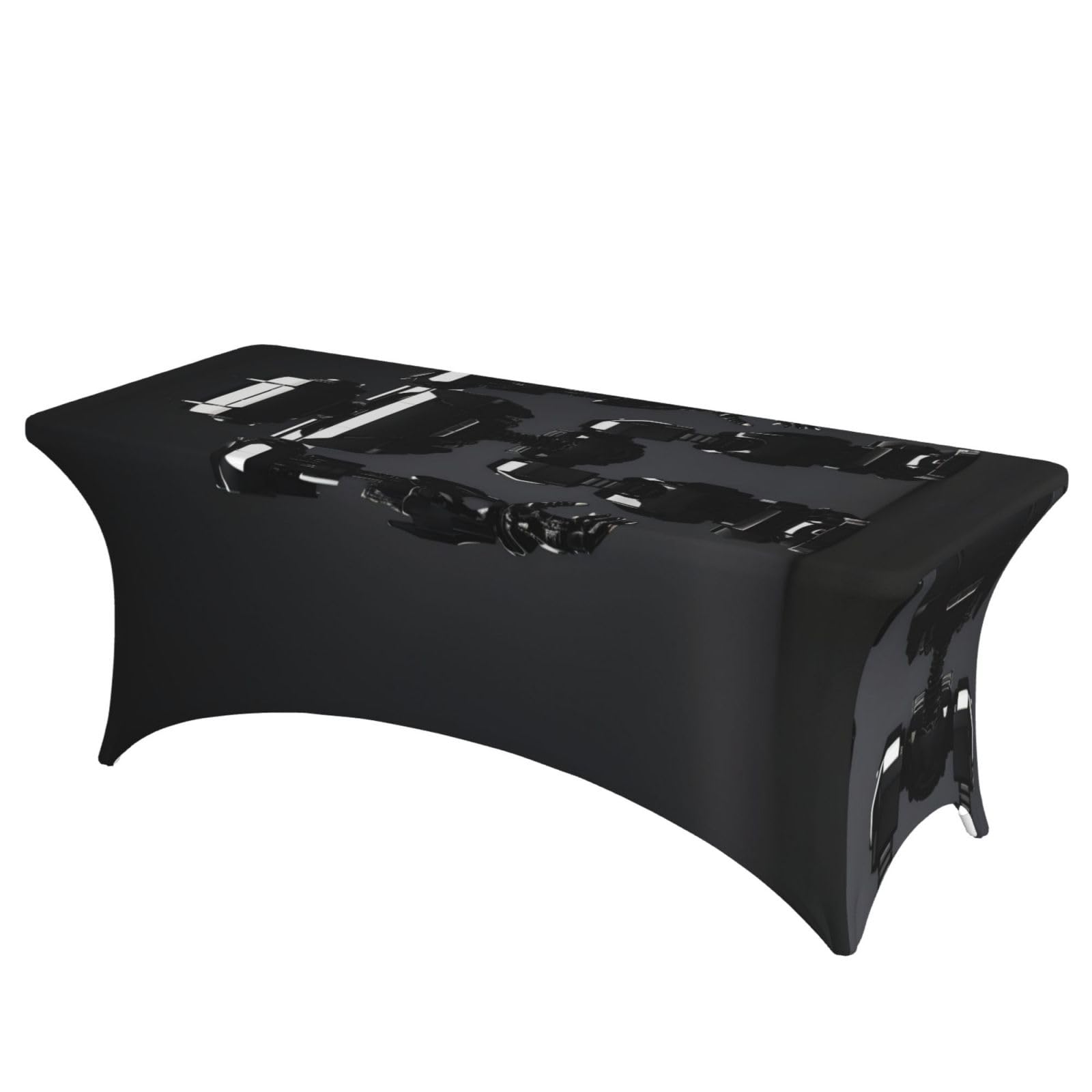 Nappe de salle à manger rectangulaire lavable motif robot noir durable et extensible