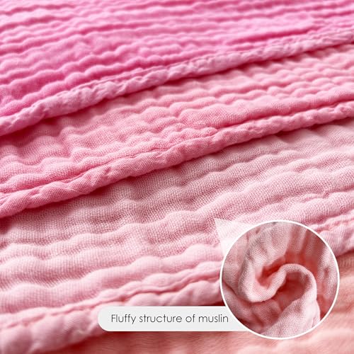 BAMBOO QUEEN 12 Pack Muslin Burp Cloths - Large 20\" x 10\", Ultra Absorbent 100% Cotton for Baby Drool and Messes - Soft, Gentle Baby Burp Rag for Boys & Girls -Pink, Purple, Sakura Series - Thumbnail 6