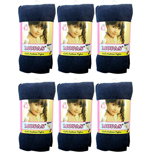 ATB 6 Pair Girls Tights Footed Dance Stockings Pantyhose Ballet XL Size 11-14 Navy 6 Pairs Girls Footed Ballet Dance Tights – Soft Opaque Pantyhose Stockings for Kids, School Uniform & Dress Wear, XL
