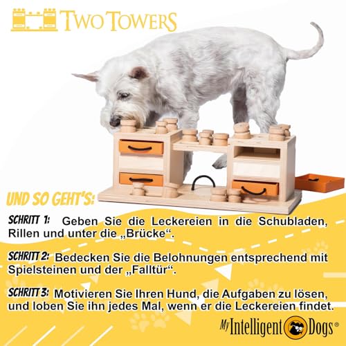 My Intelligent Dogs Interaktives Hundespielzeug Intelligenz, Hundepuzzle - Intelligenzspielzeug für Hunde Mentalen Auslastung - Interaktives Spielzeug Hund, Denkspiele für Hunde Two Towers