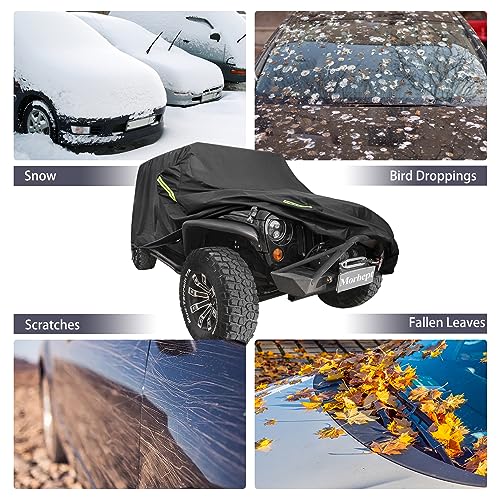 Image of Waterproof Cover for Jeep Wrangler 2-Door with Driver Door Zipper | Jeep Wrangler 2-Door Fit，Waterproof Cover，All-Weather Protection，Driver Door Zipper，Dust & UV Resistant