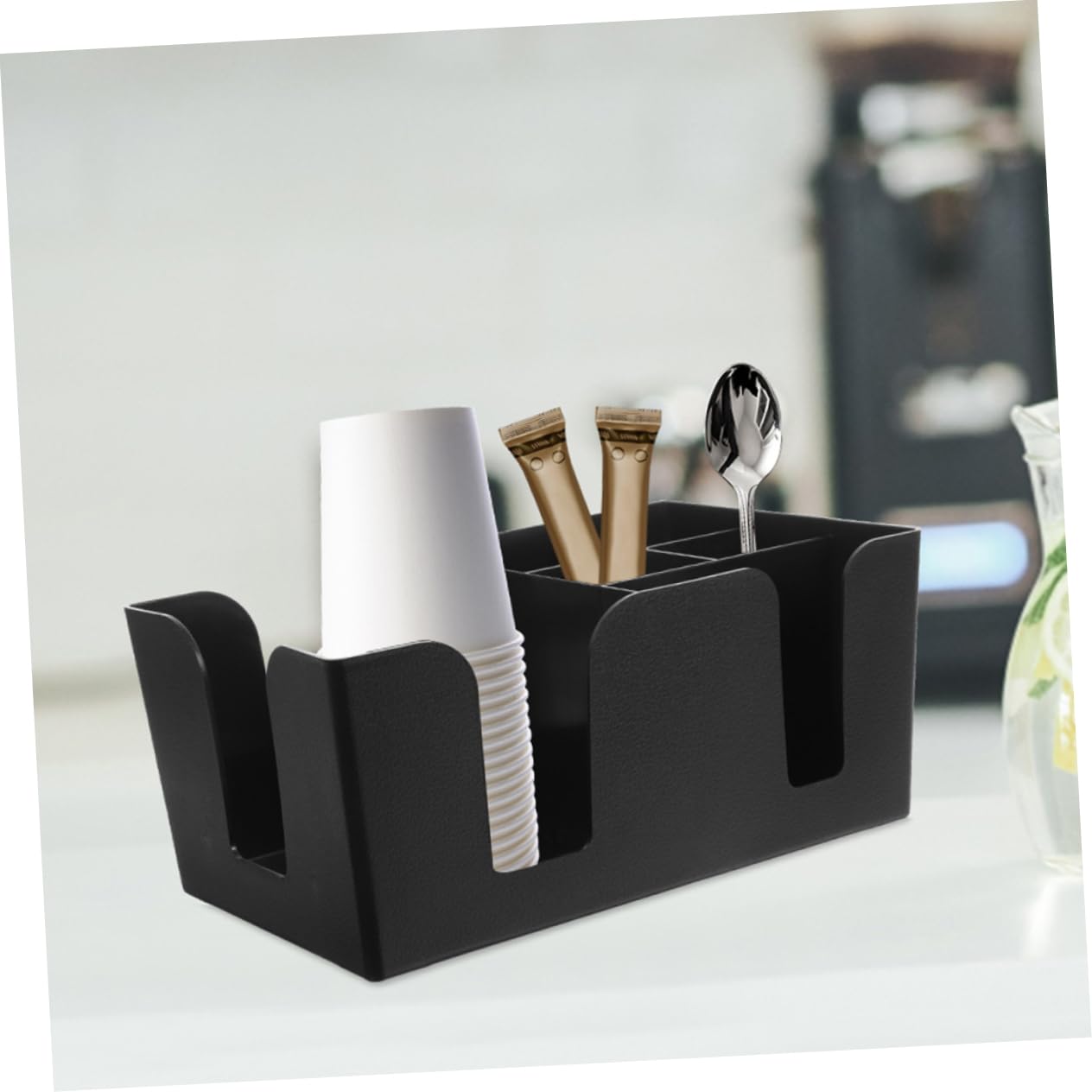 VOSAREA 2pièces Boîte De Rangement Compartimentée Pour Sachets De Thé Et Café Organisateur De Comptoir Et Bureau Design Épuré