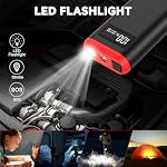 GREPRO Booster Pack Jump Starter, 3000A Démarreur de saut de batterie de voiture Portable jusqu'à 10L Gaz ou 8.0L Moteurs diesel, 12V Boîte de Jumper pour batterie de voiture avec LCD Affichage, 3 Modes Lampe de poche