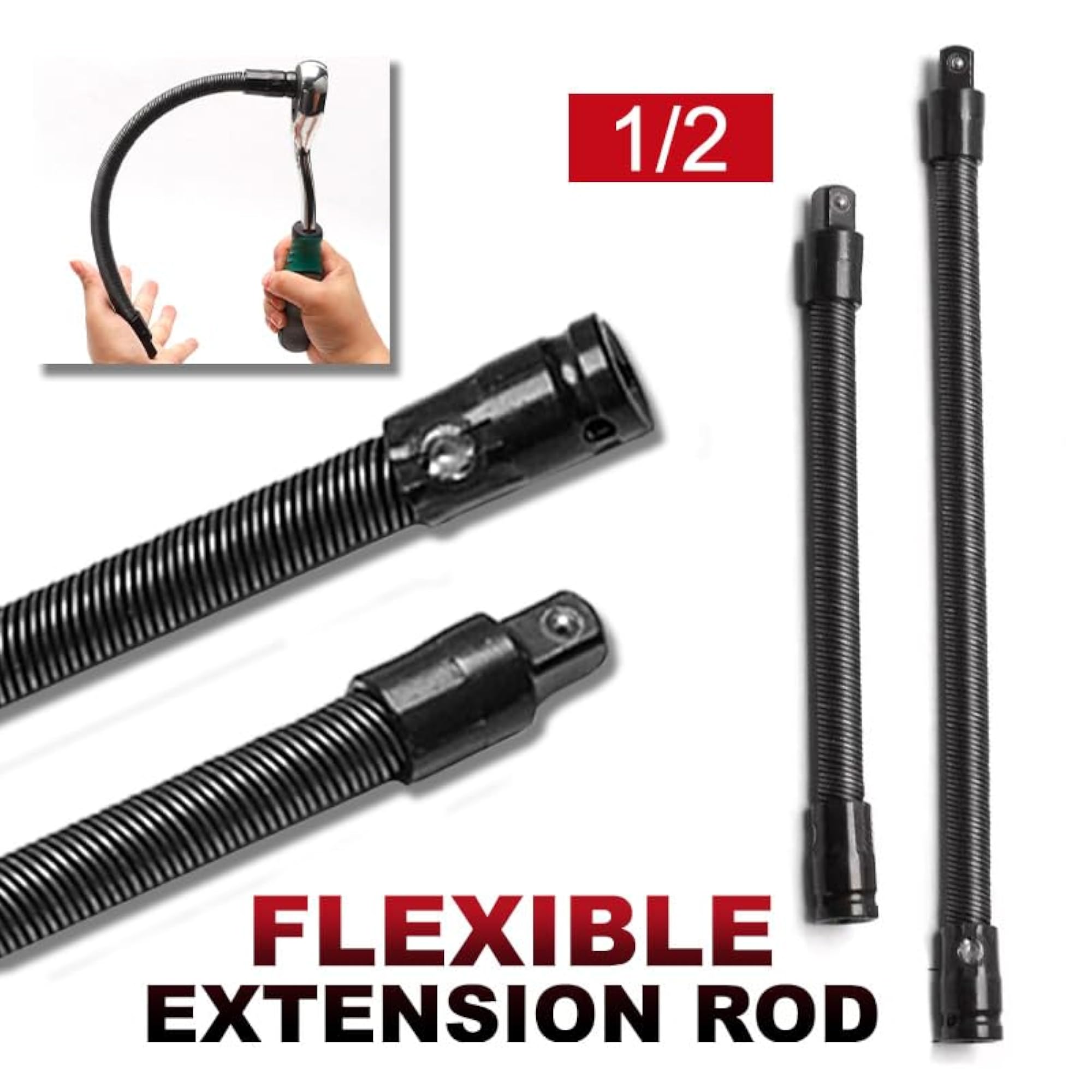 1/2 Inch Square Drive Flexible Long Socket Extension Ratchet
