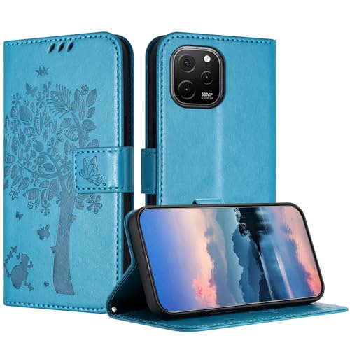 JayModCase Coque pour Huawei Nova Y61, Coque Portefeuille Housse Cuir avec Porte Cartes et béquille Fermeture magnétique Étui pour Huawei Nova Y61 - Bleu