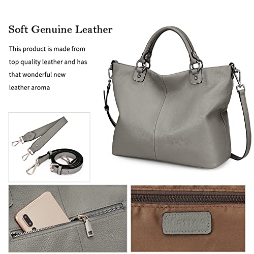 Image of Kattee Women's Soft Genuine Leather Tote Bag, Top Satchel Purses and Handbags
