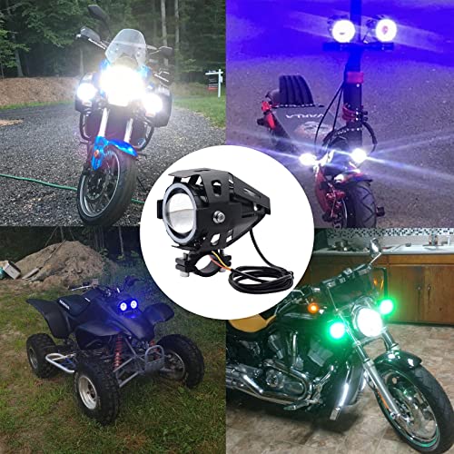 Pakrys U7 Motorcycle Headlights 2 Packs Waterproof Led Fog Lights Spotlights With 12V Led Light Bulbs Angel Eyes Rings Switch Clamps For Motorcycle Atv Electric Bike Mountain Bike Truck Car Boat #TOP1
