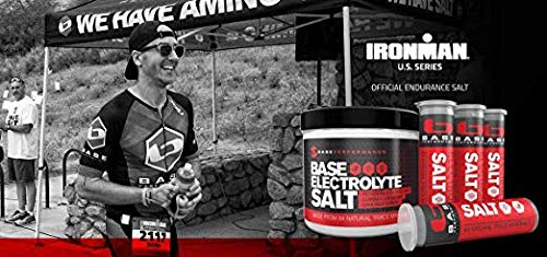BASE Performance electrolyte salt, 226 Servings tub with 3 refillable race vials.
