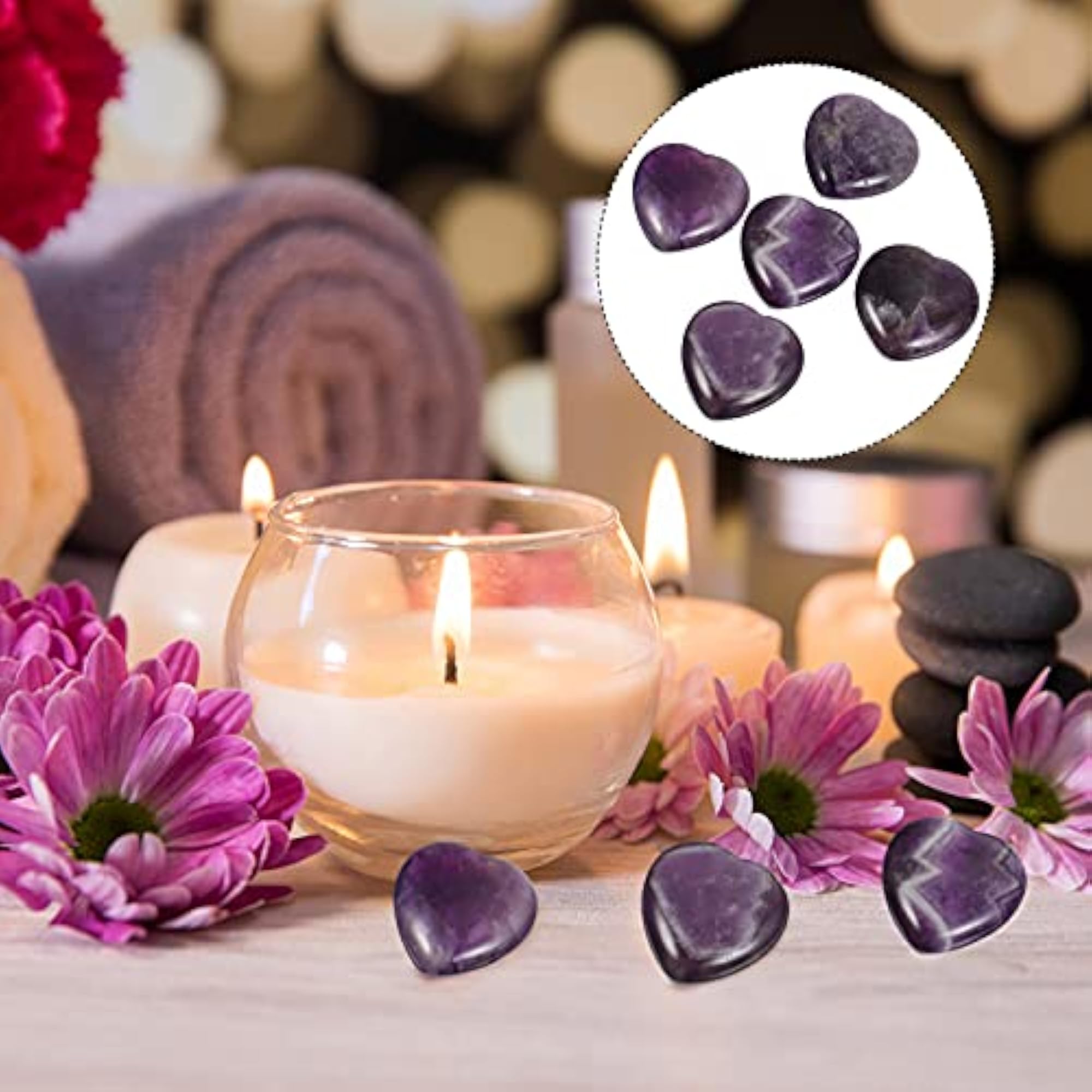 5pcs Natural Amethyst Gemstone Healing Stones