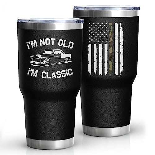 Taza de café aislada de acero inoxidable de 30 onzas con tapa y popote, ideal para el día del padre, Navidad y cumpleaños para papá y abuelo