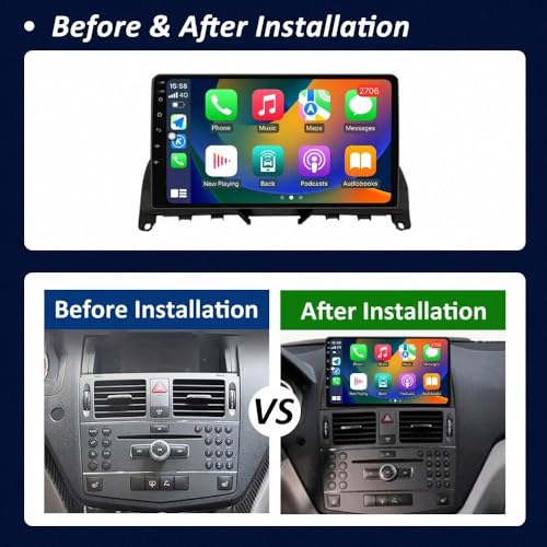 Pantalla Android Auto inalámbrica para Mercedes S204 con Bluetooth manos libres 2