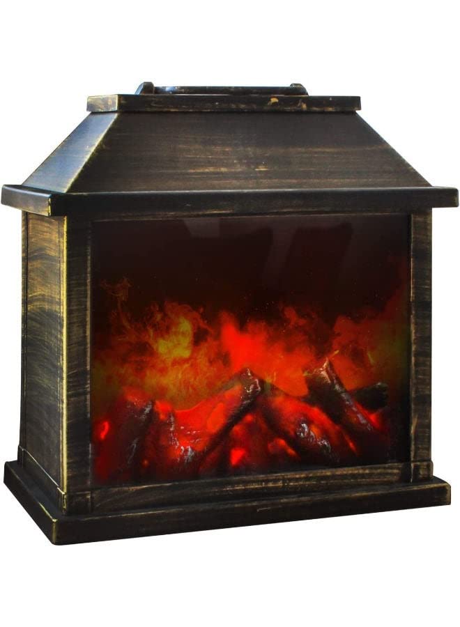 LED Fireplace - Decorative Electric Fireplace with Flame Effect and Retro Look