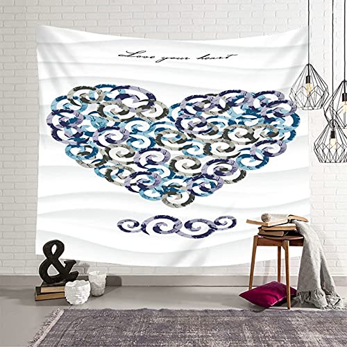 Tapiz de pared con corazón de poliéster resistente y lavable de 150x150 cm