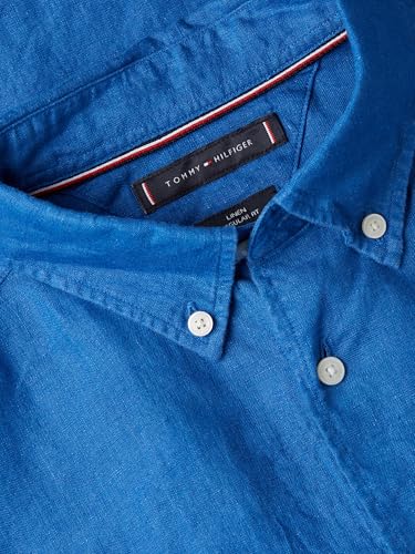 Image of Tommy Hilfiger Men's Long Sleeve Casual Linen Button Down Shirts in Regular Fit