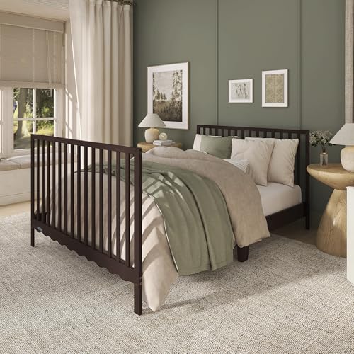 Dream On Me Synergy Wave 5-in-1 Convertible Full Size Baby Crib, Chocolate - image 7