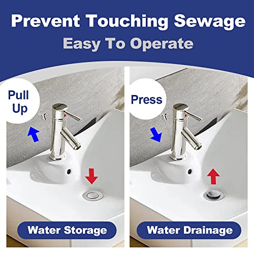 Chacharm Bathroom Sink Drain Stopper With Lift Rod, Overflow And Pop-Up Rod, Lavatory Pop Up Drain Assembly, Polish Chrome #TOP1