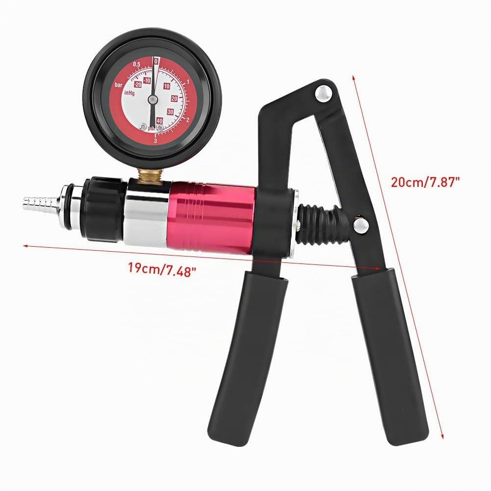 Cocoarm Dispositivo Spurgo Freni, Set Spurgo Freni, Manometro, Tester Manuale per Pompe a Vuoto con Adattatori, Strumento Sostituzione Liquido Freni per Auto, Moto, Camion