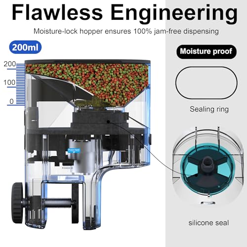 WiFi Automatic Fish Feeder with 2.5K Camera, 2.4/5G Smart App Control, Vacation Feeding Timer, 200ml Moisture-Proof Precision Flake Food Dispenser, Visual Aquarium Feeder for 10+ Gallon Tanks - Image 5