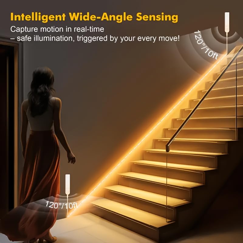 Tira LED con sensor de movimiento 118 pulgadas luz cálida miniatura 3