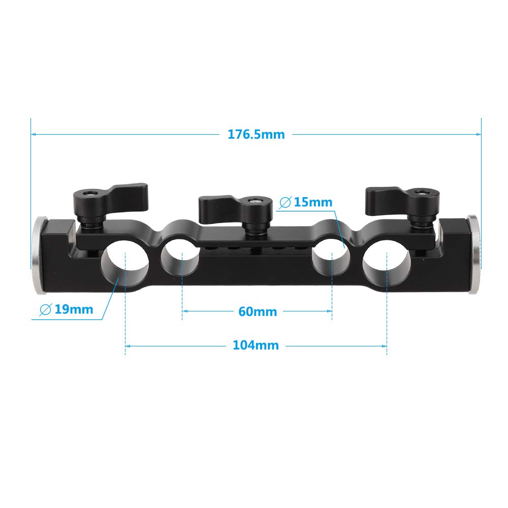 CAMVATE Morsetto per asta a doppia porta da 15 mm e 19 mm con attacco a rosetta M6 per supporto spalla